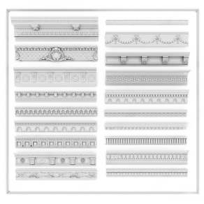欧式古典石膏线条3D模型下载